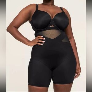 Cacique Ultra High Waist Thigh Shaper Black Sz 26/28 Slimming Shapewear